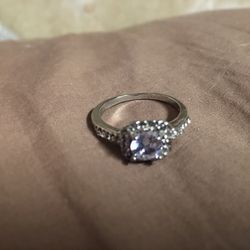 Sterling Silver Diamond Ring  
