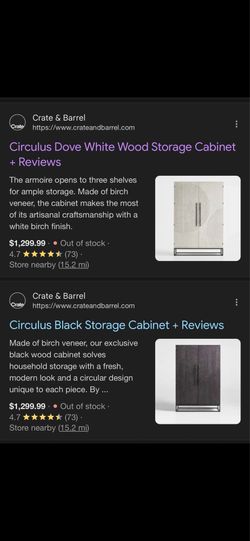 Modern Geometric Accent Cabinet / Armoire – Black & Light Oak Finish