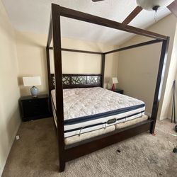 King size solid wood bed frame