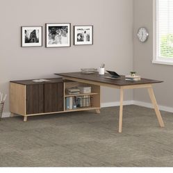 Large L-Shaped Executive Desk with Storage - Originally $750