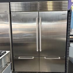 Stainless Steel Sub Zero Built In 60” Refrigerator Bottom Freezer Set