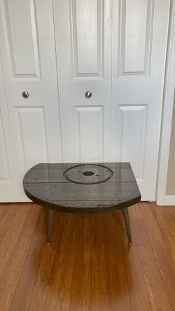 Vintage Half-Round Wood Coffee Table