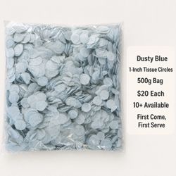 Dusty Blue 1-Inch Tissue Circle Confetti - 500g Bag
