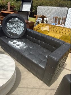 Black leather couch