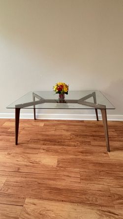 Mid-Century Modern Glass Top Dining Table- MUST GO!