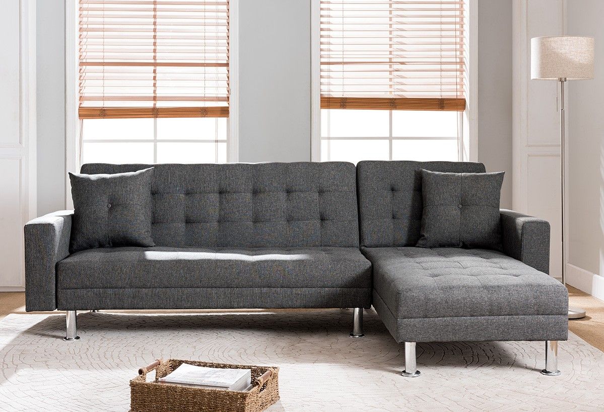 Gray Reversible Sectional Sofa Bed* 🔥SPECIAL🔥 👍90 days FREE FINANCING ❗