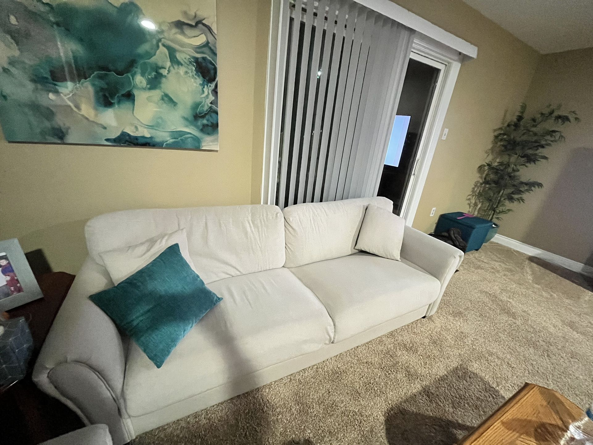 Beige/cream Color Two Sofas 