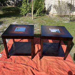 2 Side/Corner Tables Set 24”H X 24”D $40 Firm