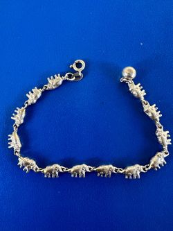 Elephant Charm Silver 925 Bracelet