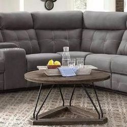 Gray Manual Recline Sectional 