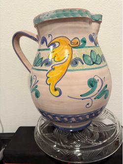 Huge Hand Painted Italian Jug / Pitcher 2.5-3 Gallons