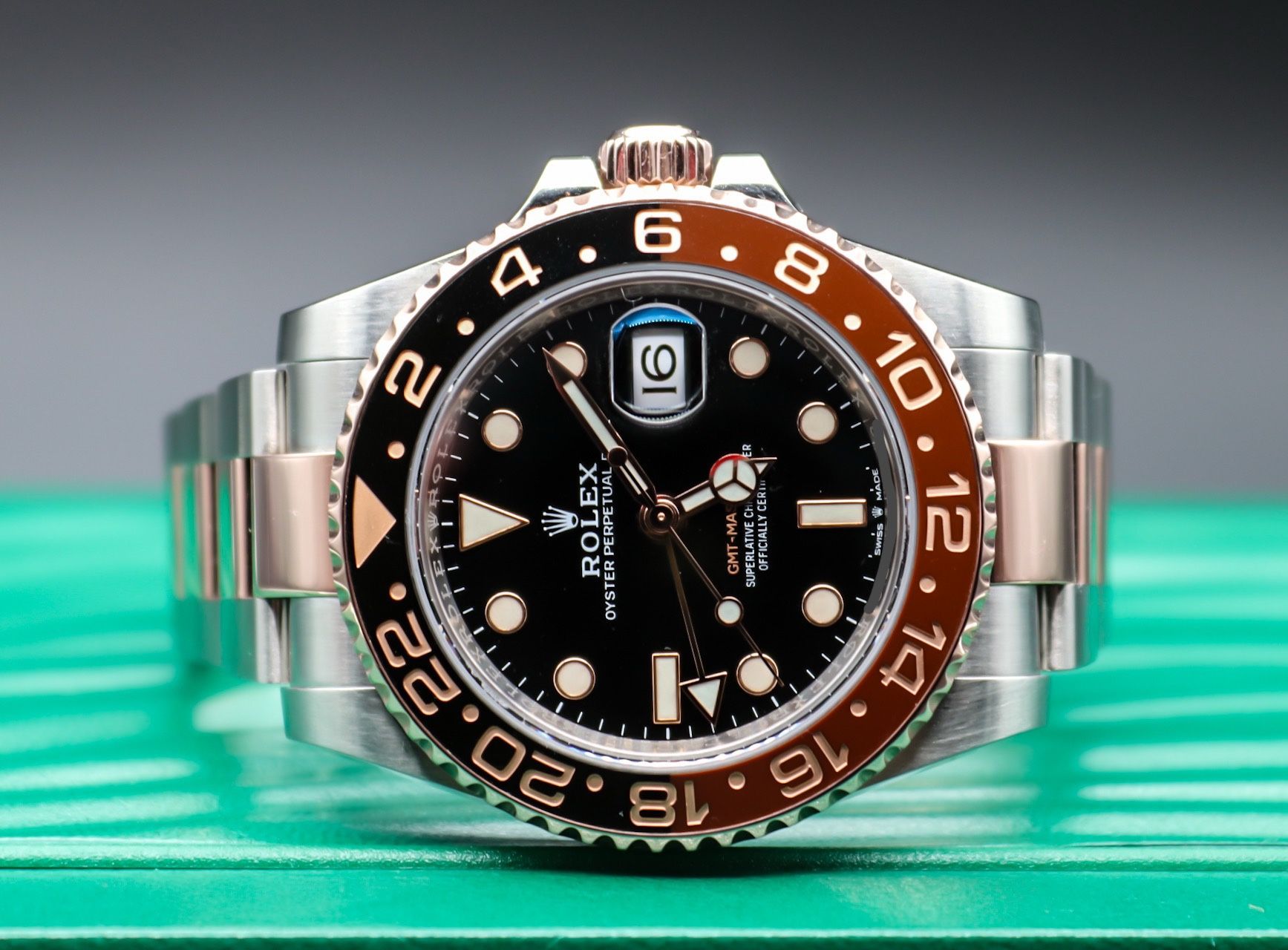 Rolex Rootbeer. GMT Two-tone. Rose. 126711CHNR