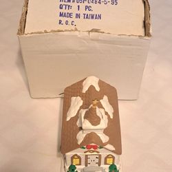 Christmas Decor 1995 FIGI'S Snowy Church Holder W/ Lid 😍