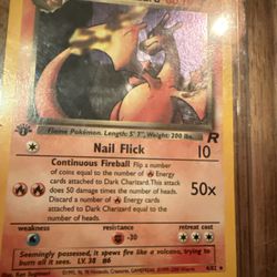 1999 1st Edition Holo Graphic Dark Charizard Pokemon Card 