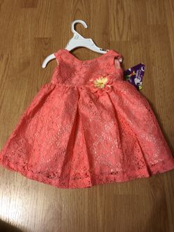 Girls 12 months and 24 months coral/pink dress brand new with tag