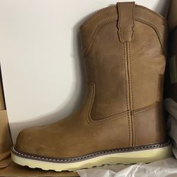 Herman Survivors Men's Steel Toe Rift Pull On Western Leather Work Boots Sizes 8.5,9,10,10.5,12
