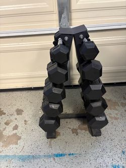 Dumbbell set with rack