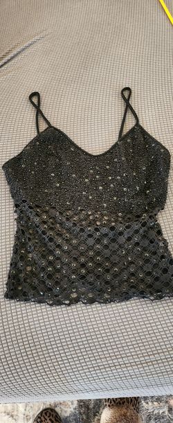 Evening Sequenced Strapped Shirt.