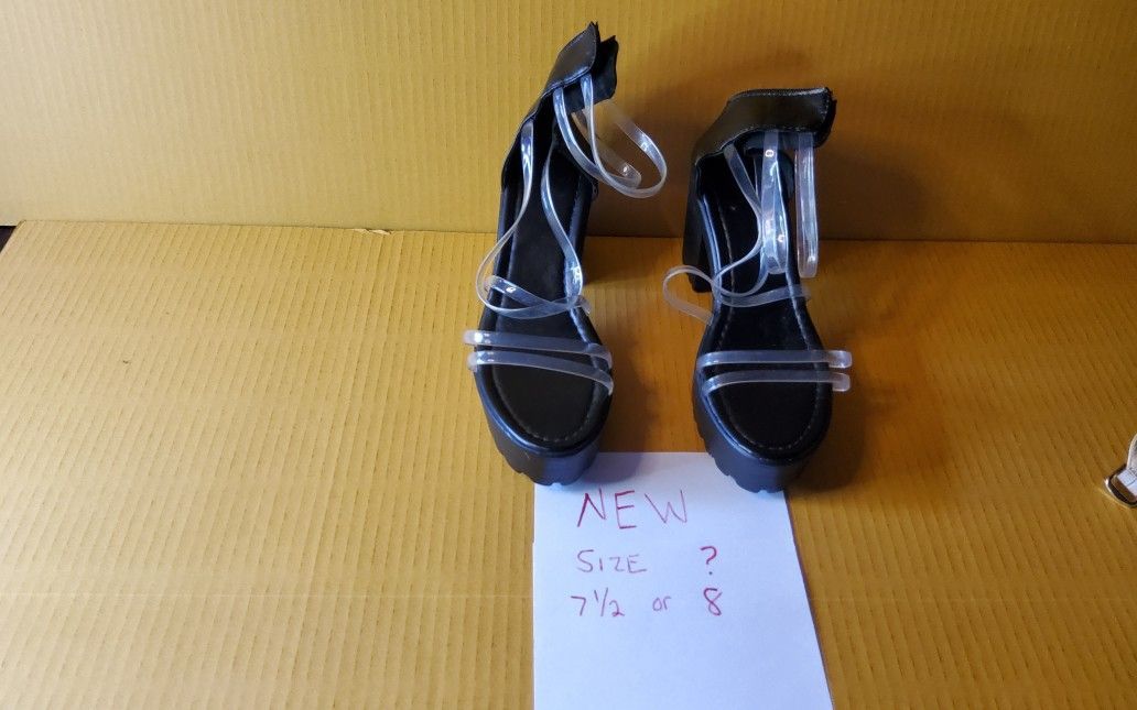 High Top Sandles, With Clear Straps