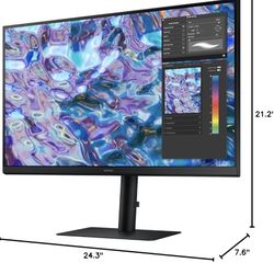 SAMSUNG S61B Series 27-Inch QHD Computer Monitor, 75Hz, HDMI, IPS Panel, DisplayPort, FreeSync, Height Adjustable Stand (LS27B610EQNXZA), 
