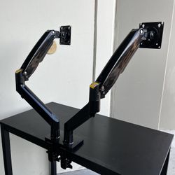 Brand New Dual Monitor Stand Heavy Duty Desk Clamp On Computer LCD Monitor Stand