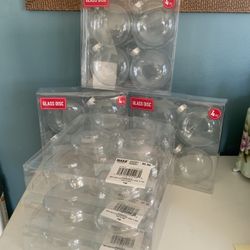 Lot Of Clear Glass Ornaments $3 Each Box Or All For $15)