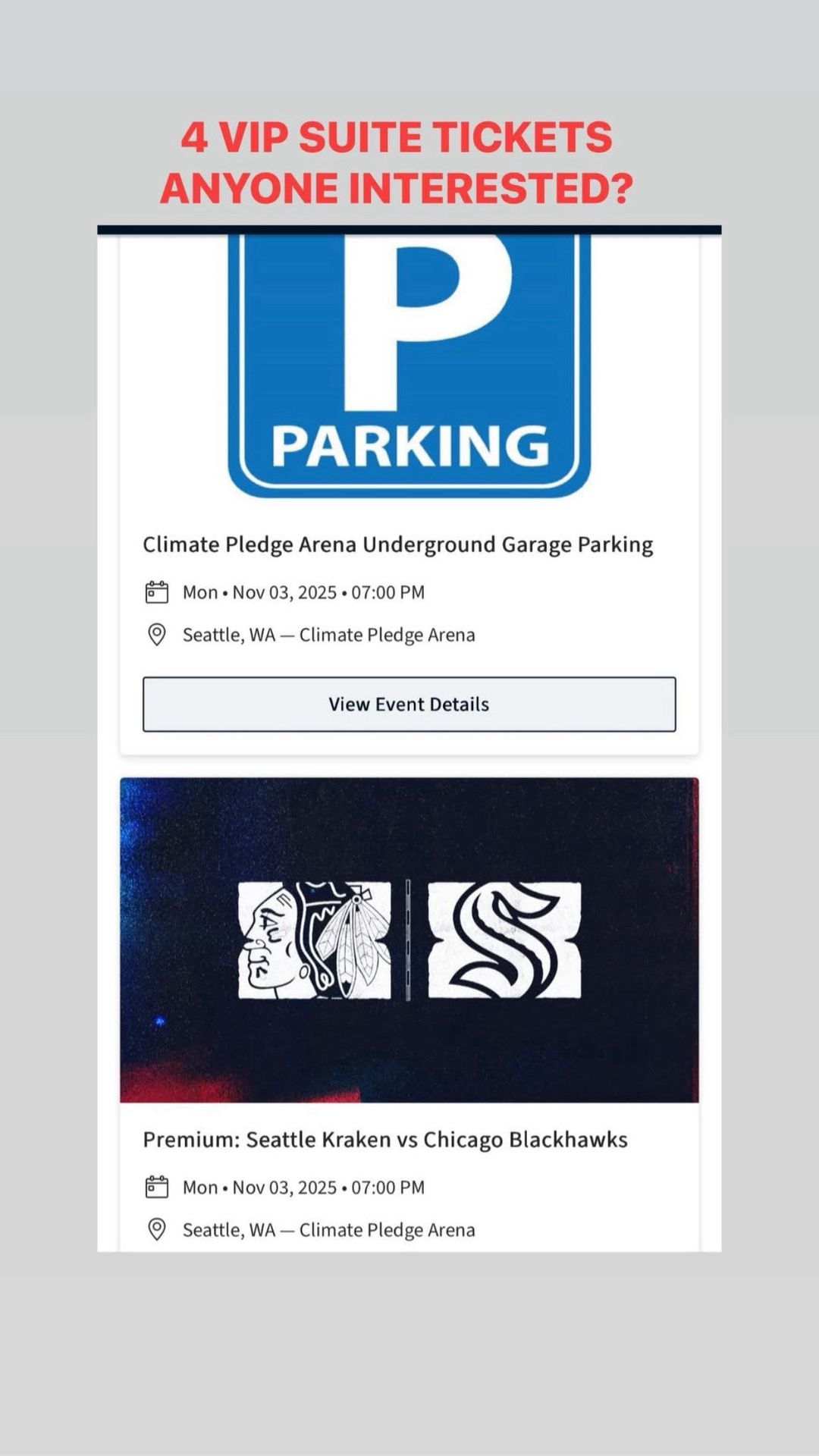 VIP suite Hockey Games Tickets