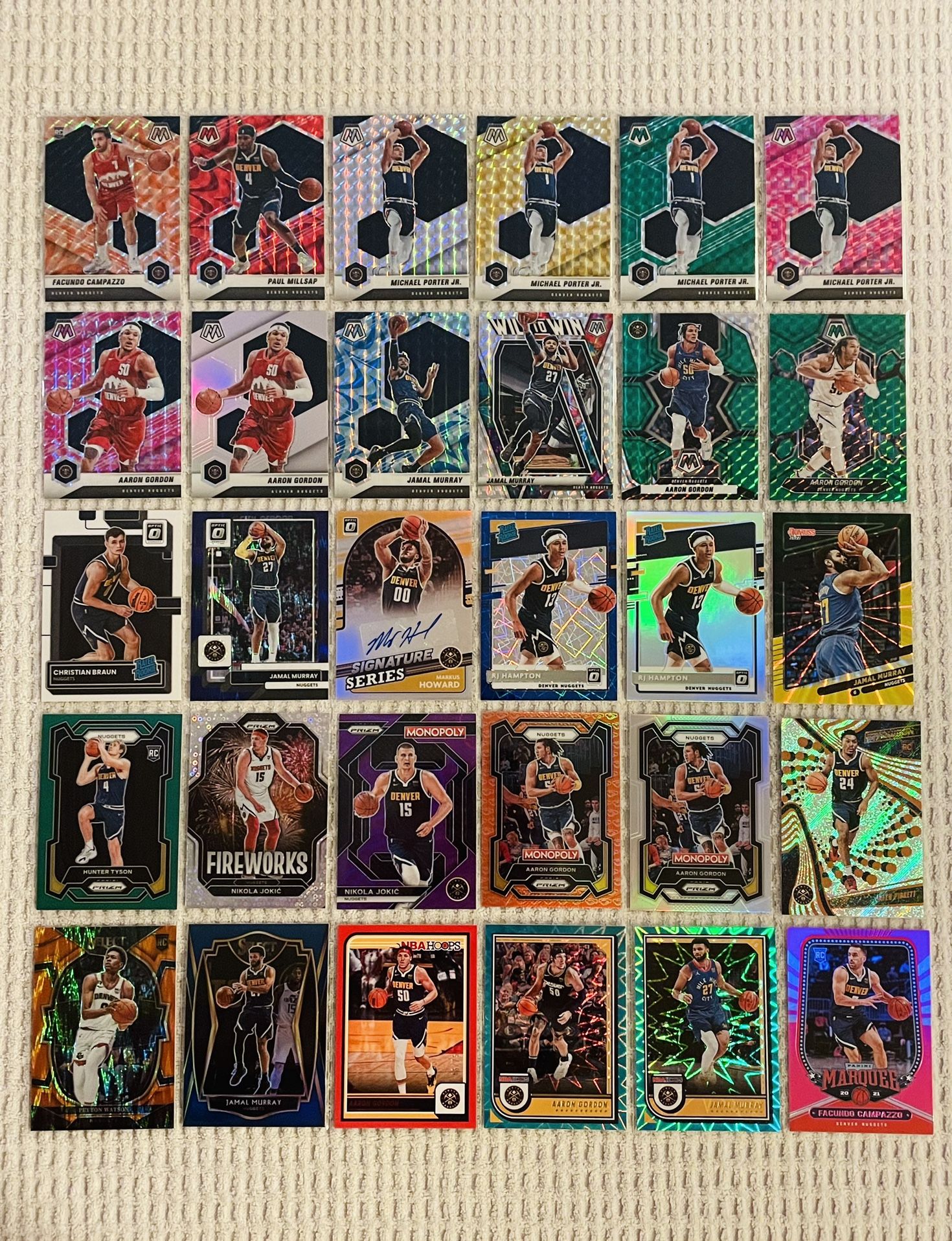Denver Nuggets 30 Card Basketball Lot! Rookies, Prizms, Parallels, Autographs, Short Prints, Variations & More!