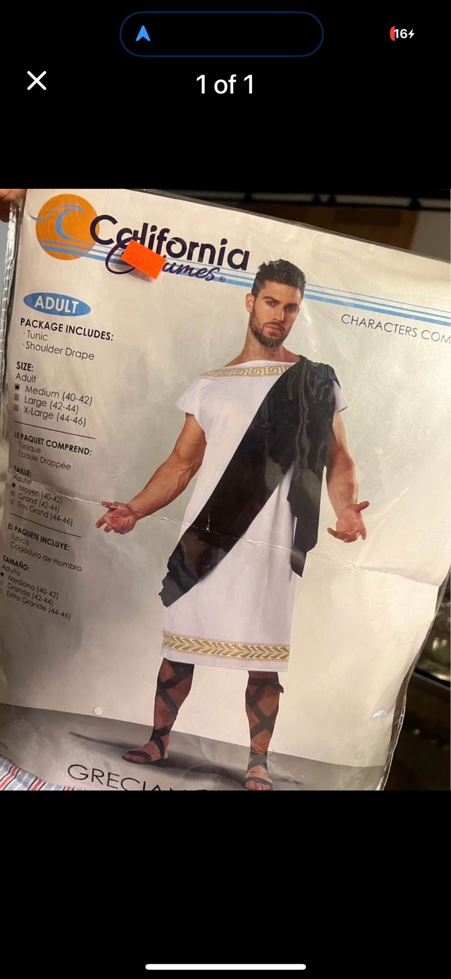 Grecian Roman Toga Halloween costume