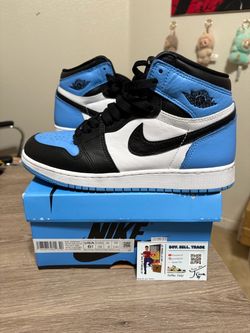 Size 6.5Y / 8W - Air Jordan 1 Retro High OG UNC Toe Black