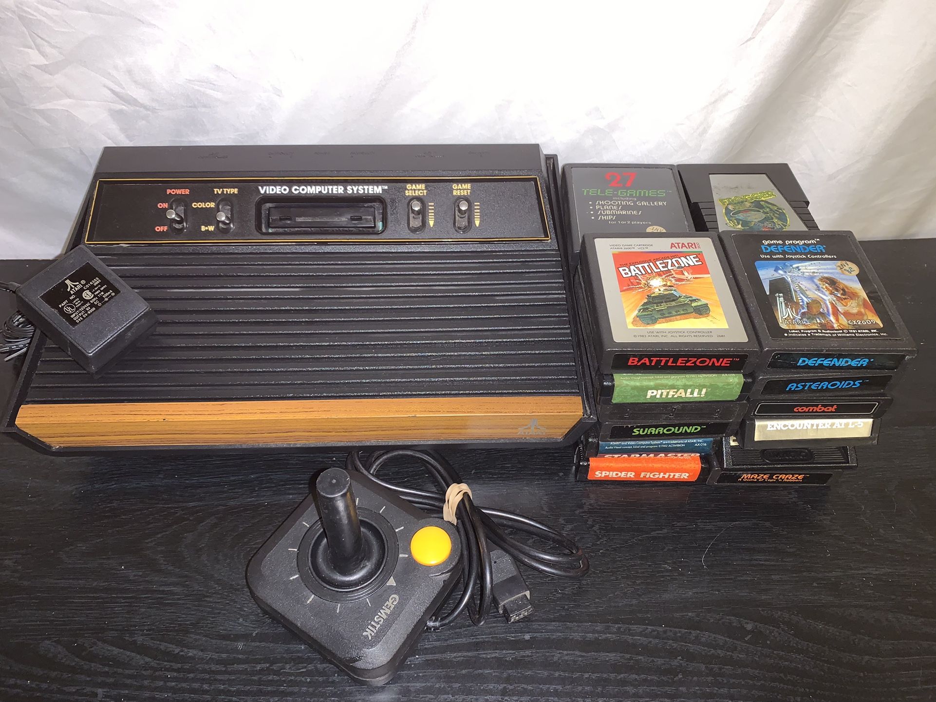 atari console and games for sale