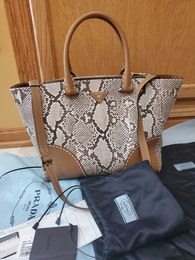 Prada Authentic Snakeskin Leather Satchel Bag