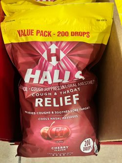 Cherry Halls Cough Suppressant Drops, 200 ct
