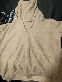 Cream Sherpa Quarter-Zip Hoodie