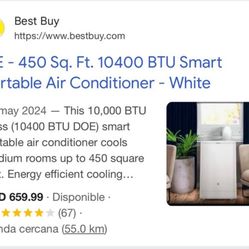 GE 10,500 BTU Smart Portable Air Conditioner