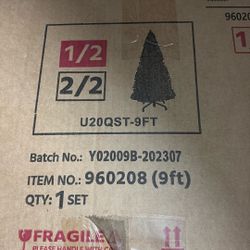 9FT Flocked Fake Christmas Tree 