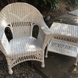 Wicker Table And Chair Set