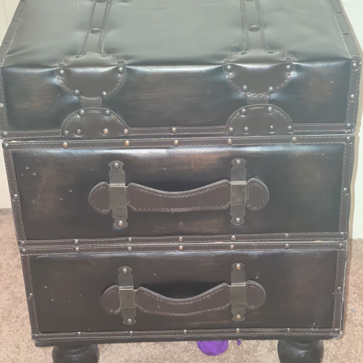 Leather End Tables & Leather Trunk