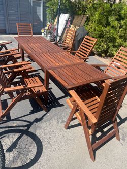 IKEA ÄPPLARÖ Patio Dining Set – 8 Chairs – Excellent Condition