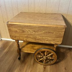 Vintage Cherry Wood Leaf Table 