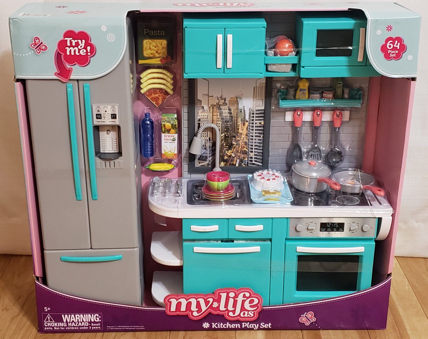 My Life Cocina para Muñecas, My Life As Doll Kitchen: 64Pc Fridge,Dishwasher, Oven Lights, Sounds  for 18” Doll, American Girl My Life, Our Generation