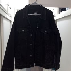 Mens Zara Black Jean Jacket