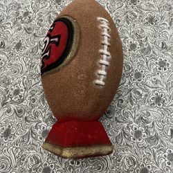 San Fransisco 49ers Handmade Football Coin Bank 12.25” Tall