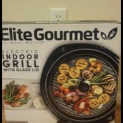 Elite Gourmet Electric Indoor Grill With Glass Lid