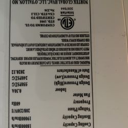 NORTEK Mini Split HVAC Zones. Model:GHH09
