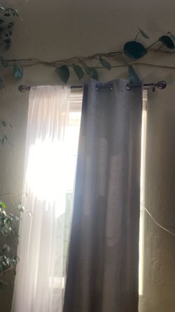 Curtain with curtain rod.