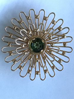 Tiffany - Vintage 14k Pendant / Brooch - 2 +/- Carat Dark Green Gemstone - $2500