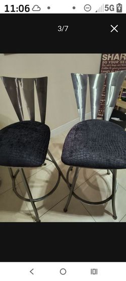 If your looking for high end bar stools these are it! Very modern with velvet black seats!