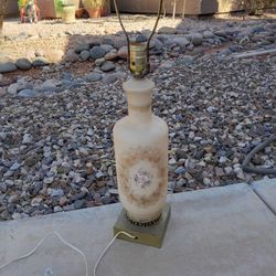 Frosted Beige Hand-painted Vintage Lamp