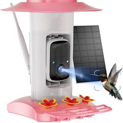 NEW Hummingbird Feeder with Camera Outdoor, SV3C Hanging Bird Feeder with Ant Moat & Bee-Proof, HD 2K Solar Powered, AI Bird Identify, Instant App Ale